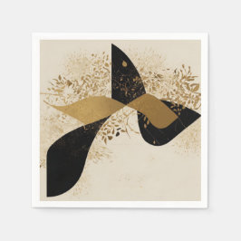 enkel modern konst i träd med pastellrelief pappersservett