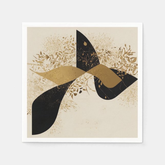 enkel modern konst i träd med pastellrelief pappersservett (Framsidan)