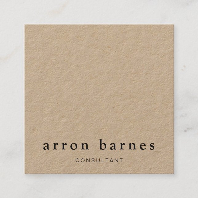 Enkel Modern Kraft Fyrkantigt Visitkort (Framsida)