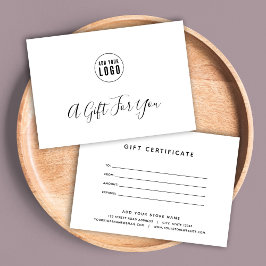 Enkel, modern, lägg till ditt Logotyp-gåvocertifik