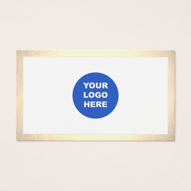 Enkel modern Lägg till Logotyp Guld Gräns Visitkort (Framsidan)