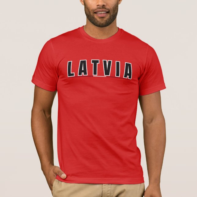 Enkel modern lettisk lettisk lettisk Brev Flagga S T Shirt (Framsida)