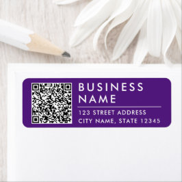 Enkel Modern Lila Company Business Webben QR-kod Returadress Etikett