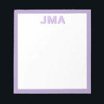 Enkel modern Lila Monogram Anteckningsblock<br><div class="desc">Skapa ditt eget monogrampapper i personligen med anpassningsbar initialer eller namn i modern minimalistisk typografi.</div>