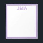 Enkel modern Lila Monogram Anteckningsblock<br><div class="desc">Skapa ditt eget monogrampapper i personligen med anpassningsbar initialer eller namn i modern minimalistisk typografi.</div>