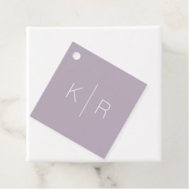 Enkel modern Lilac Monogram Bröllop Tack Gåvor Etiketter