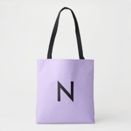 Enkel Modern Lilafärgad Anpassad Monogram Initial Tygkasse