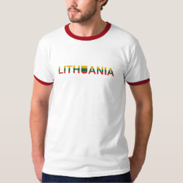 Enkel modern litauisk-litauiska karta-Flagga T Shirt