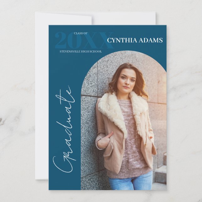 Enkel, modern ljusbild, blå Studenten Meddelande (Framsida)