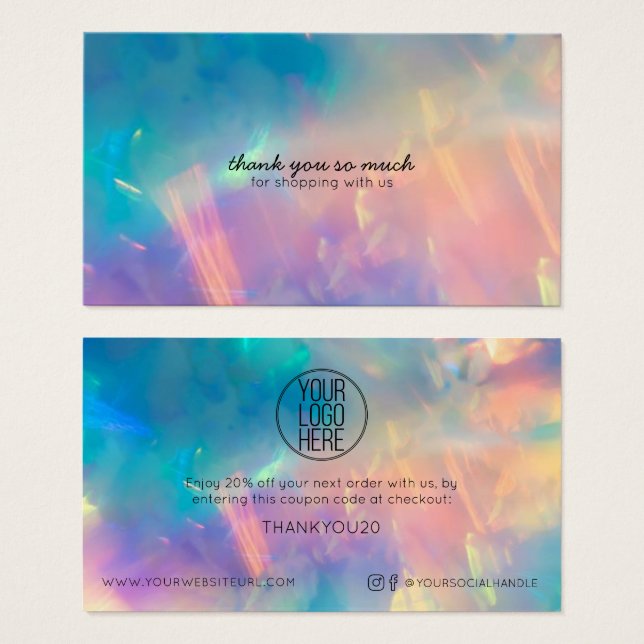 Enkel modern LOGOTYP HÄR: Kundrabatt Visitkort (Framsida & baksida)