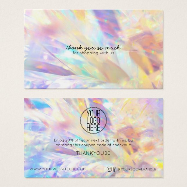 Enkel modern LOGOTYP HÄR: Kundrabatt Visitkort (Framsida & baksida)