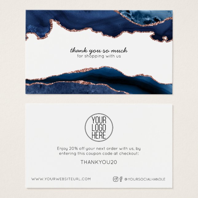 Enkel modern LOGOTYP HÄR: Kundrabatt Visitkort (Framsida & baksida)