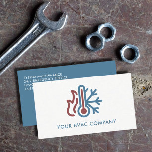 Enkel, modern Logotyp, HVAC-Professionell för växe Visitkort