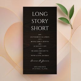Enkel Modern Long Story Short Mörk Trä Bokmärke Spara Datumet