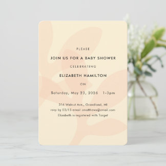 Enkel Modern Lövdesign Baby Shower Inbjudan
