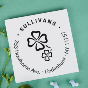 Enkel Modern Lucky Klöver Family Returadress Självfärgande Stämpel