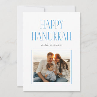 Enkel modern lycklig Hanukkah-typografi foto Julkort