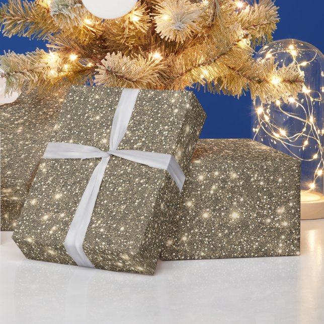 Enkel Modern Lyx Guld Sand Glittrig Glitter  Presentpapper (Helgdagar)