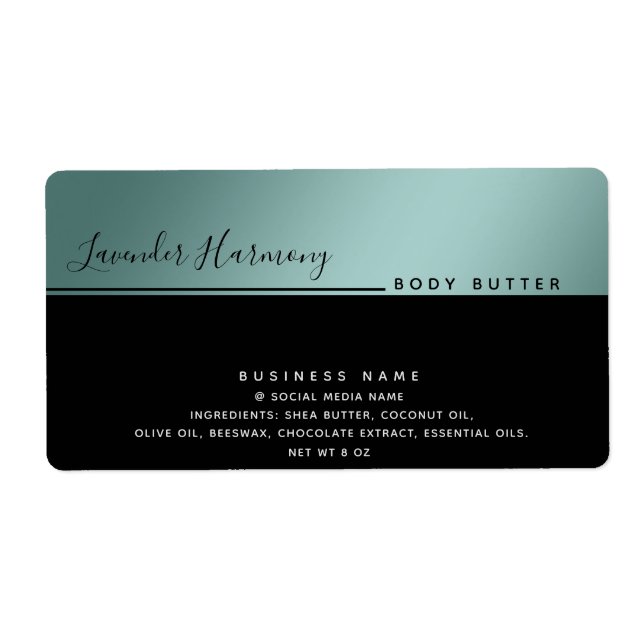 Enkel modern lyxtypografi, svart produkt fraktsedel (Framsidan)