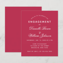 Enkel modern magenta budget bröllopsinbjudan