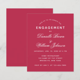 Enkel modern magenta budget bröllopsinbjudan