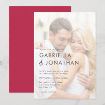 Enkel Modern Magenta Red Wedding-inbjudan