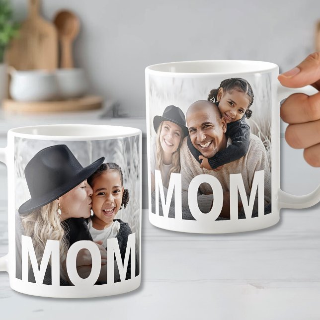 Enkel Modern Mamma Foto Kaffemugg (Simple Modern Mom Photo Coffee Mug)