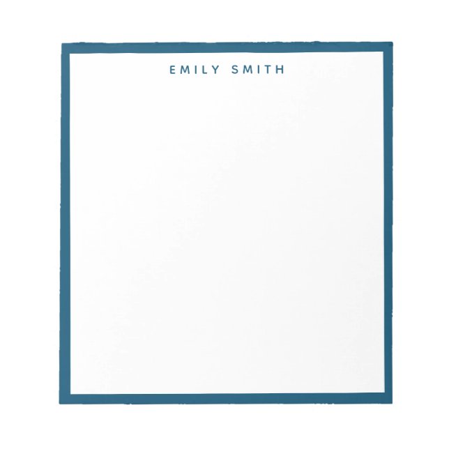Enkel modern marin blå anteckningsblock (Framsida)