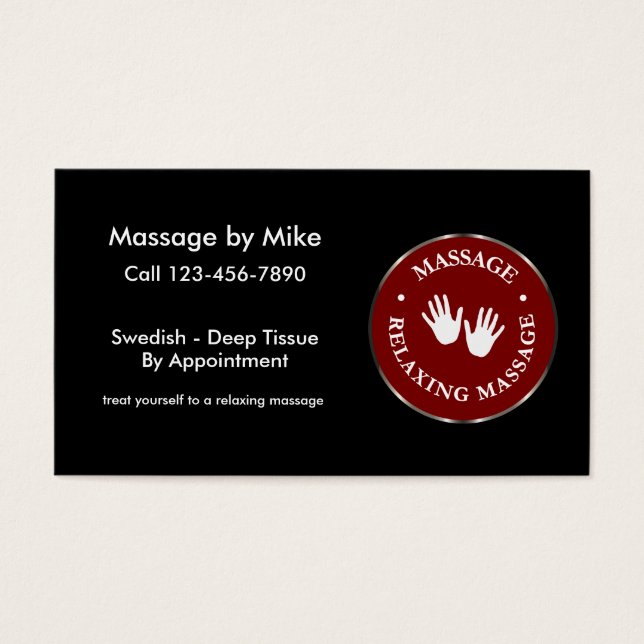 Enkel modern massage visitkort (Framsidan)