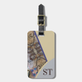 Enkel modern med Abstrakt accents Initialer Bagagebricka