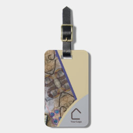 Enkel modern med Logotyp för Abstraktens accent QR Bagagebricka