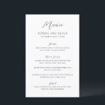 Enkel modern meny för bröllop<br><div class="desc">Elegant bröllopsmeny med en enkel design med ett modernt sans-serif-teckensnitt och ett elegant script-teckensnitt.</div>