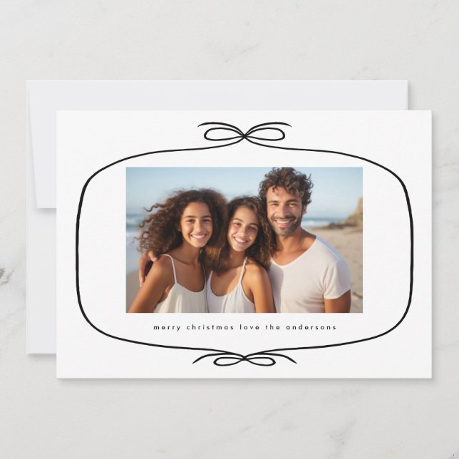 Enkel Modern menyfliksfoto Jul Julkort (Framsida)