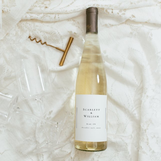 Enkel, modern, minimal Bröllop-Vin-etikett Vinflaska Etikett (Skapare uppladdad)