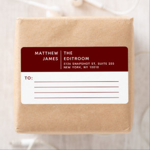 Enkel, modern, minimal, burgundisk vit verksamhet fraktsedel