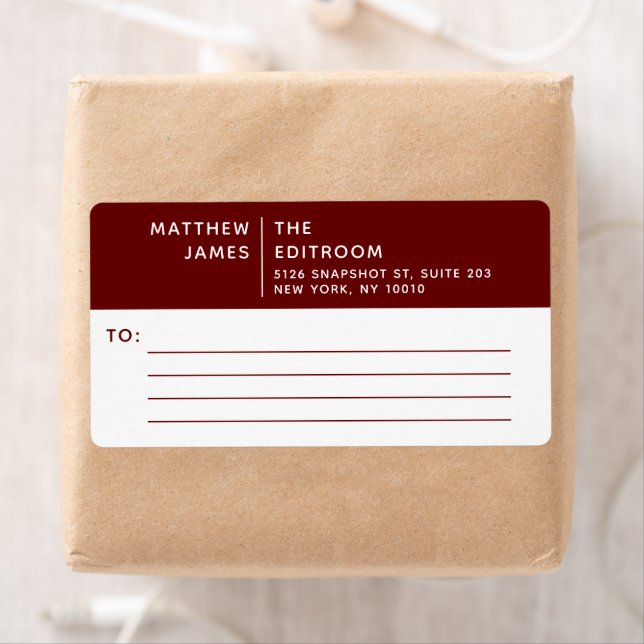 Enkel, modern, minimal, burgundisk vit verksamhet fraktsedel (Insitu)