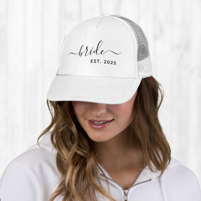 Enkel modern minimal elegant, skript Bride Keps (Simple modern minimalist elegant script Bride Trucker Hat
)