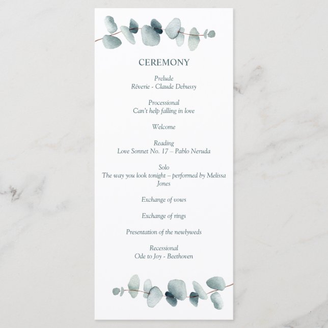 Enkel modern minimal eukalyptus Gren Program (Framsida)