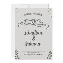 Enkel, modern, minimal Grönt Löv Bröllop akryl