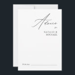 Enkel, modern, minimal handskriftsskript Bröllop Rådkort<br><div class="desc">Tittar du för ett enkelt och elegant sätt att samla råd och önskemål från era gäster i bröllop? Titta bara på vårt enkla, moderna, minimala handskriftsskript Bröllop Advice Card! Det här kortet har en minimalistisk svartvit design med ett romantiskt och visstiskt handskrivet skript, och är perfekt för vilken säsong eller...</div>