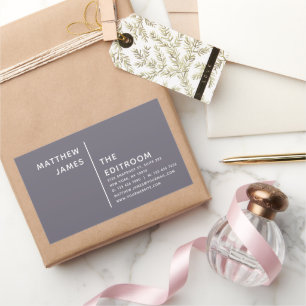 Enkel, modern, minimal Lila Grått White Rektangulärt Klistermärke