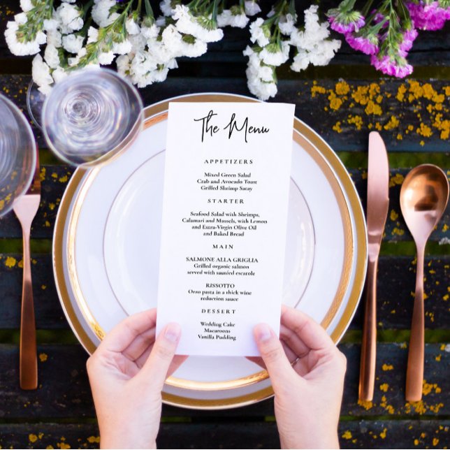 Enkel, modern, minimal meny, klassiskt skript svar meny (Skapare uppladdad)