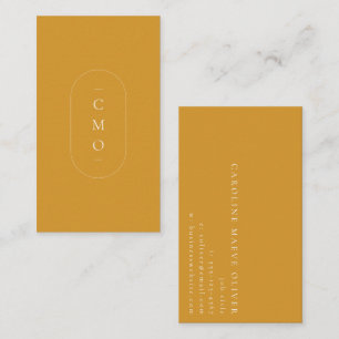Enkel, modern, minimal Monogram-Logotyp för Gult Visitkort
