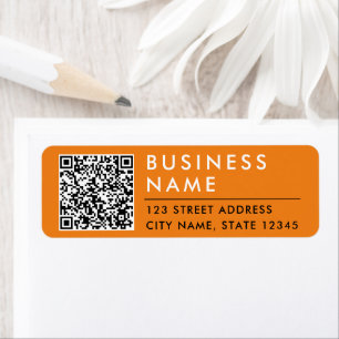 Enkel Modern Minimal Orange Webb QR-kod Digital Returadress Etikett