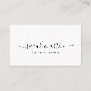 Enkel, modern, minimal, svart och vit Elegant Visitkort