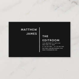 Enkel, modern, minimal, svart vit visitkort