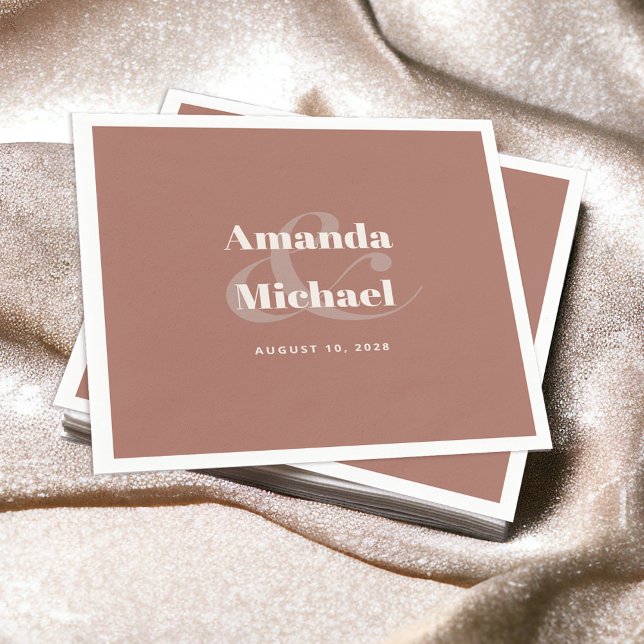 Enkel modern minimal terracotta Bröllop Pappersservett (Skapare uppladdad)