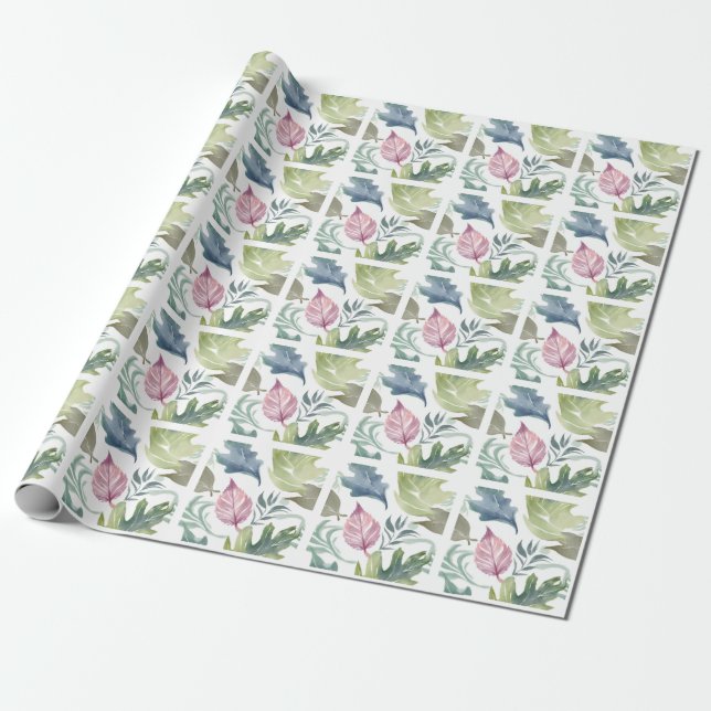 Enkel Modern Minimalist Namn Blomma Presentpapper (Utrullad)