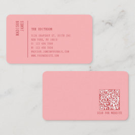 Enkel Modern Minimalist Rosa QR-kod Visitkort