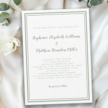 Enkel Modern Minimalist Salvia Grön Chic Bröllop  